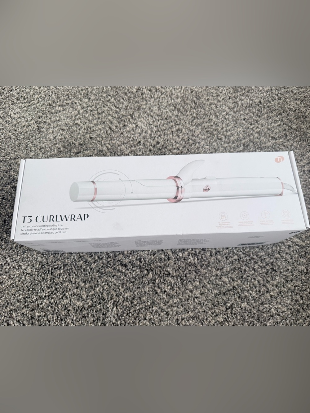 T3 CurlWrap Automatic Curling Iron - White and Rose Gold